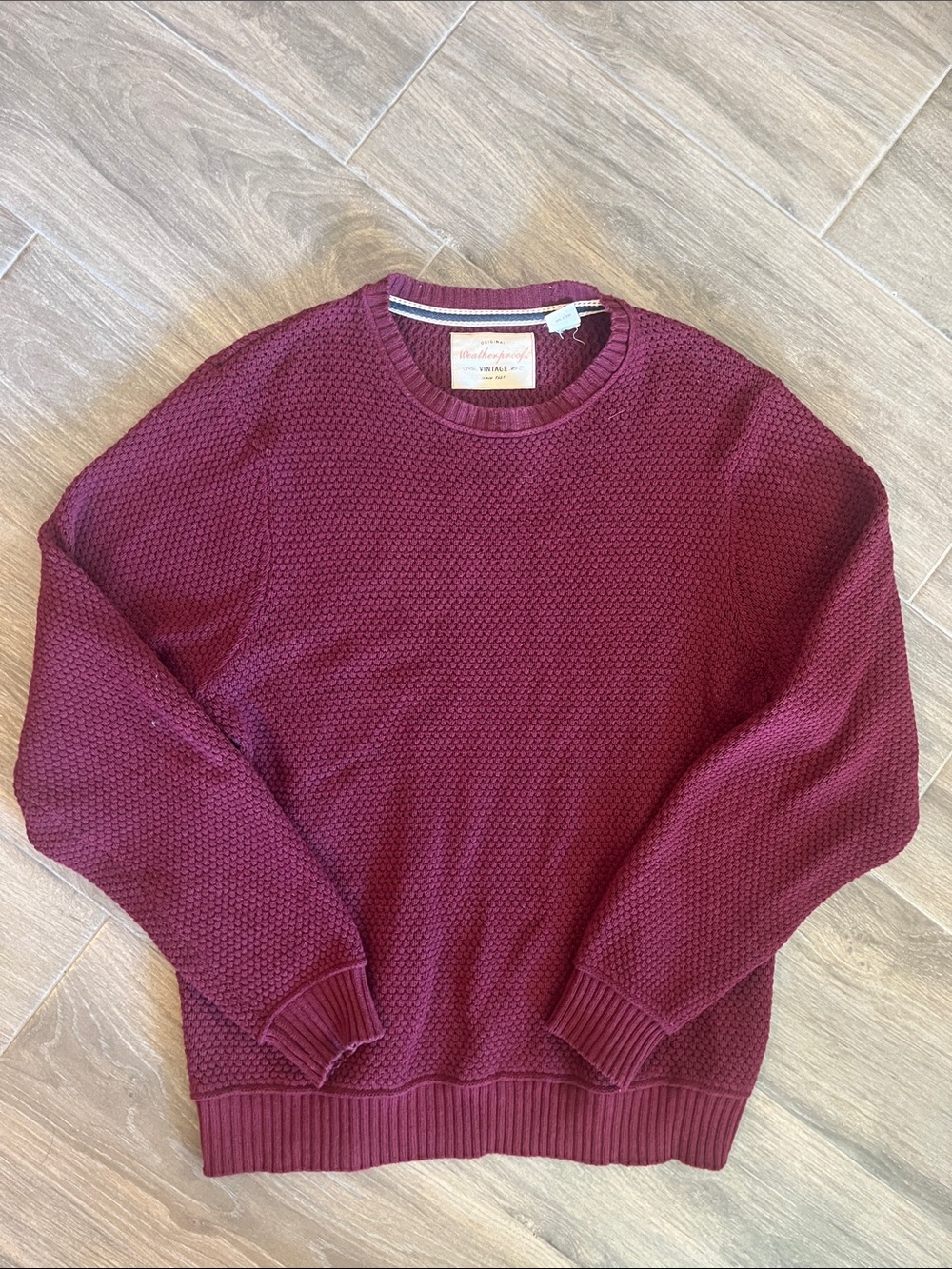 Weatherproof Men's Crewneck Sweater in Burgundy